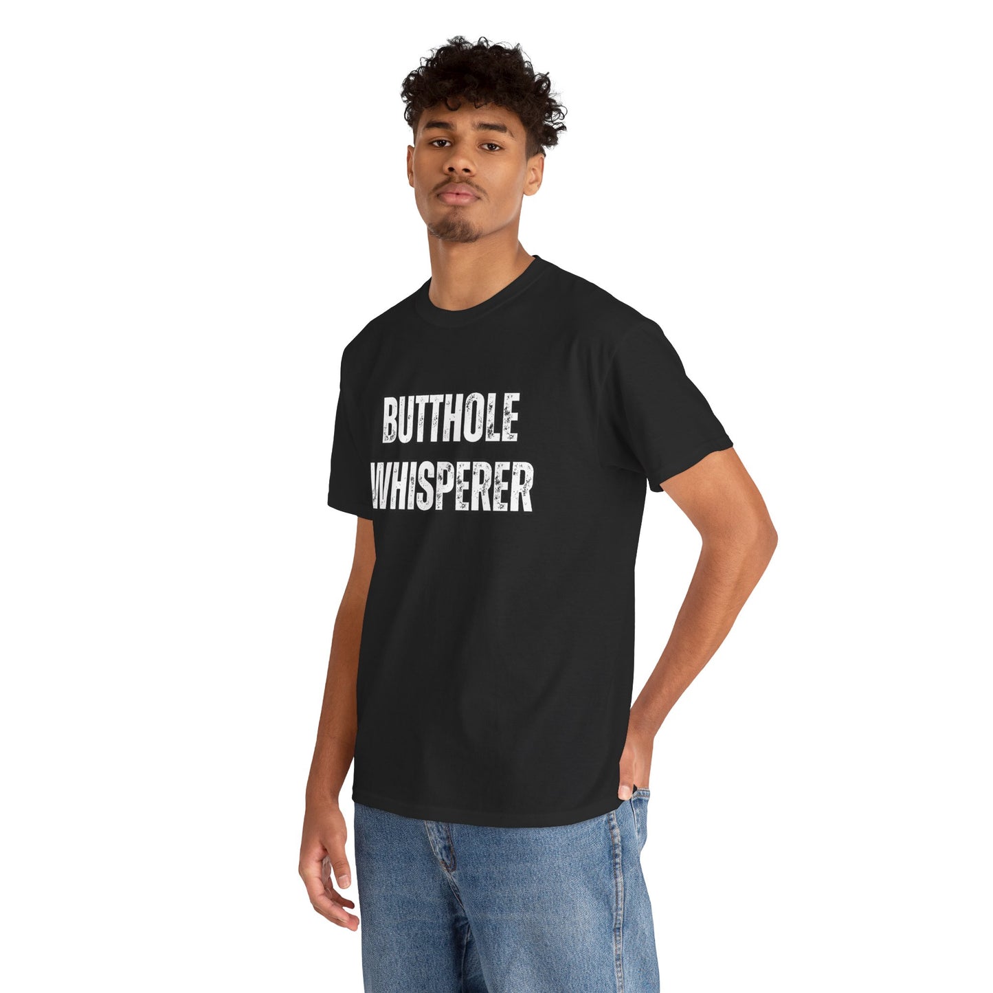 Funny Unisex Heavy Cotton Tee - Butthole Whisperer Graphic Shirt