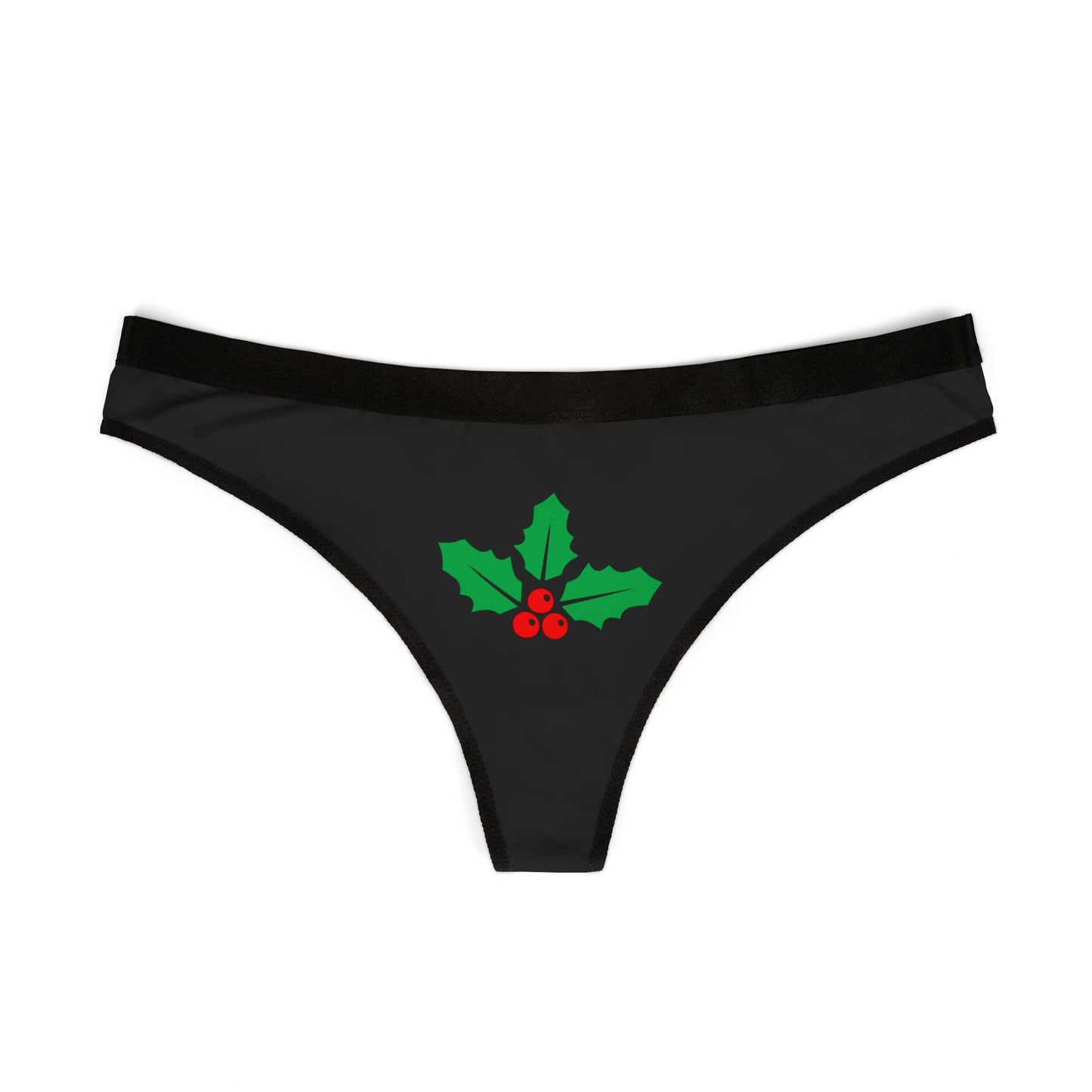Festive Women's Thongs with Holly Design