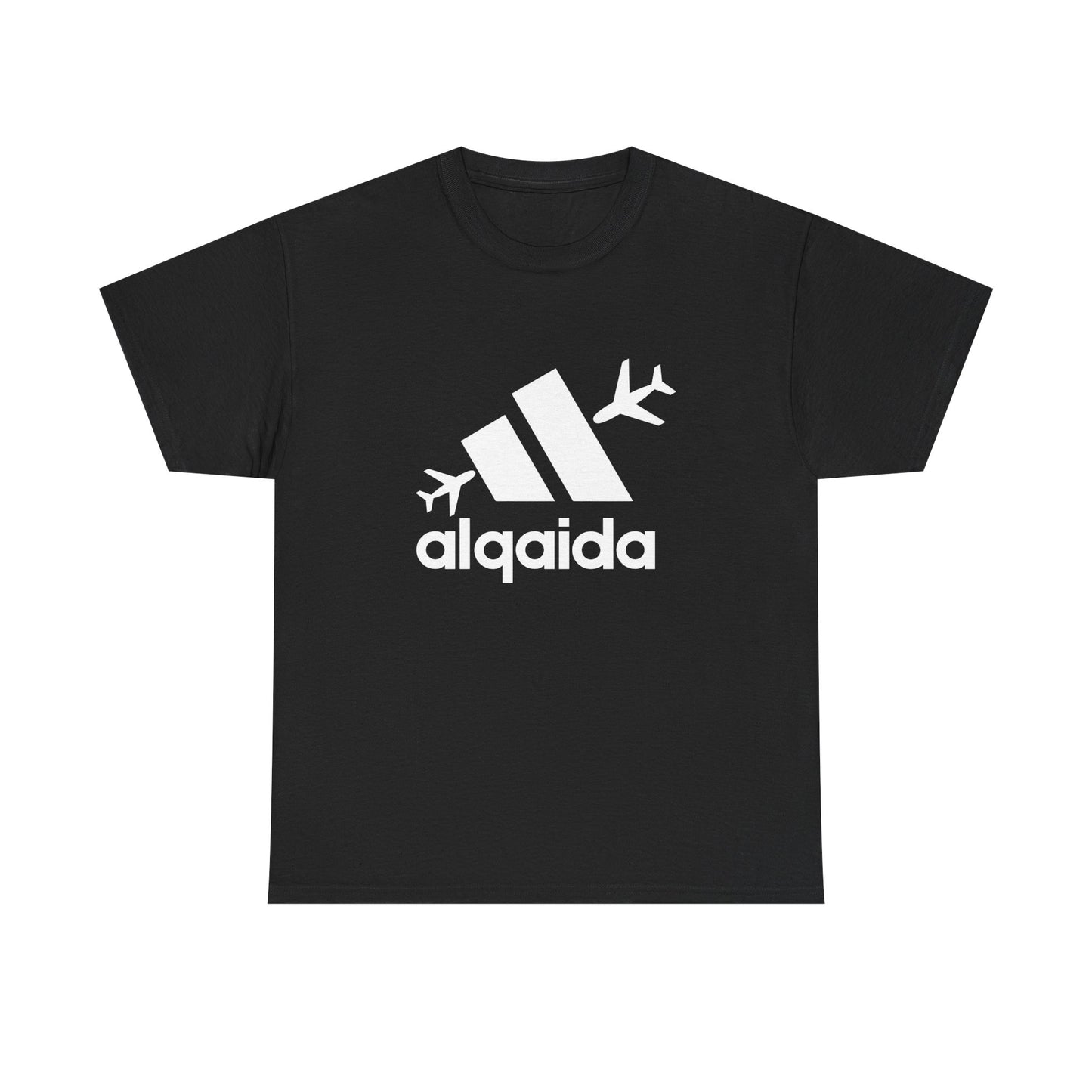 Unisex Heavy Cotton Tee - 911 alqaida Graphic Tee with Airplane Design
