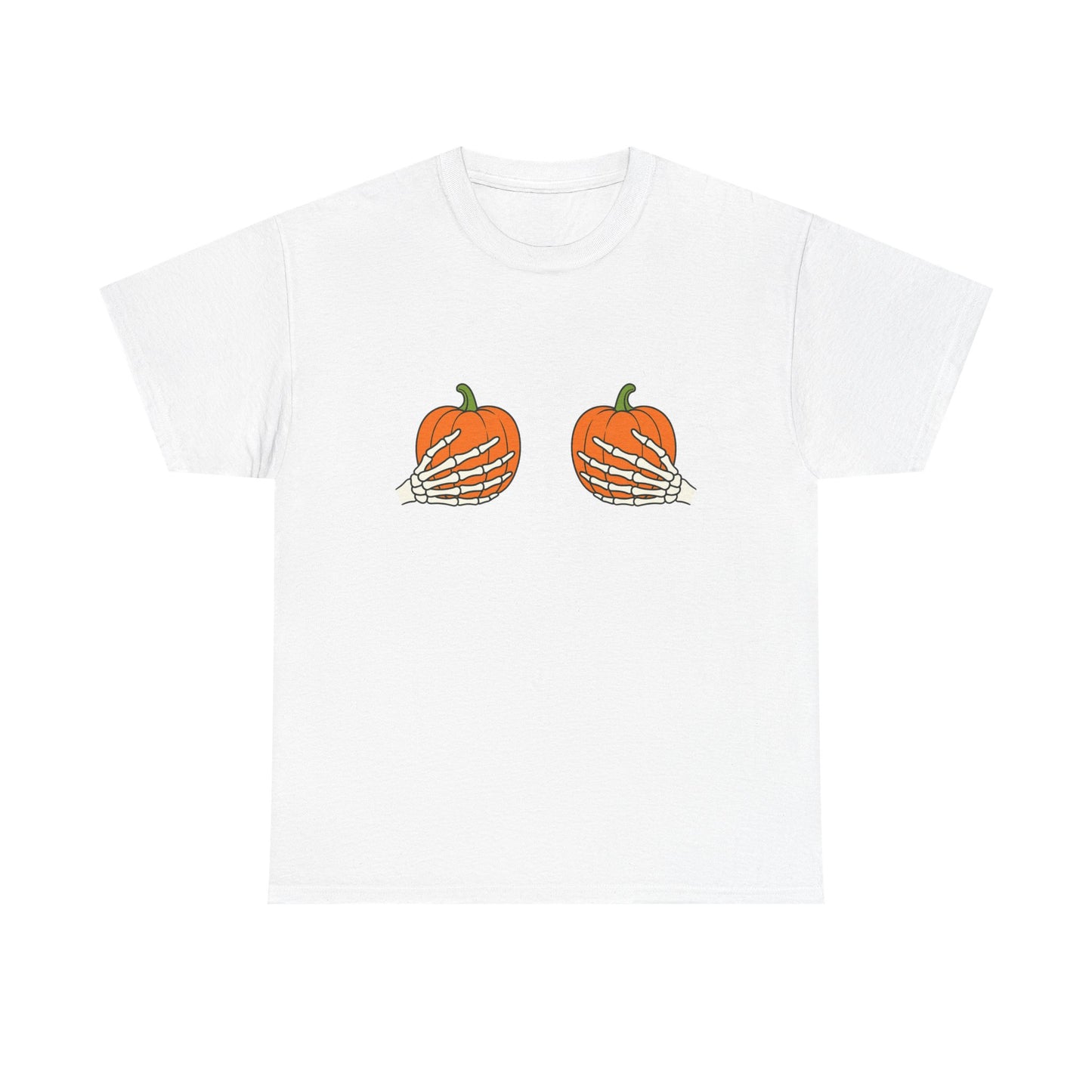 Pumpkin Skeleton Tee: Halloween, Fall Fun, Casual Vibe, Unisex Style, Seasonal Comfort, Unique Gift Idea