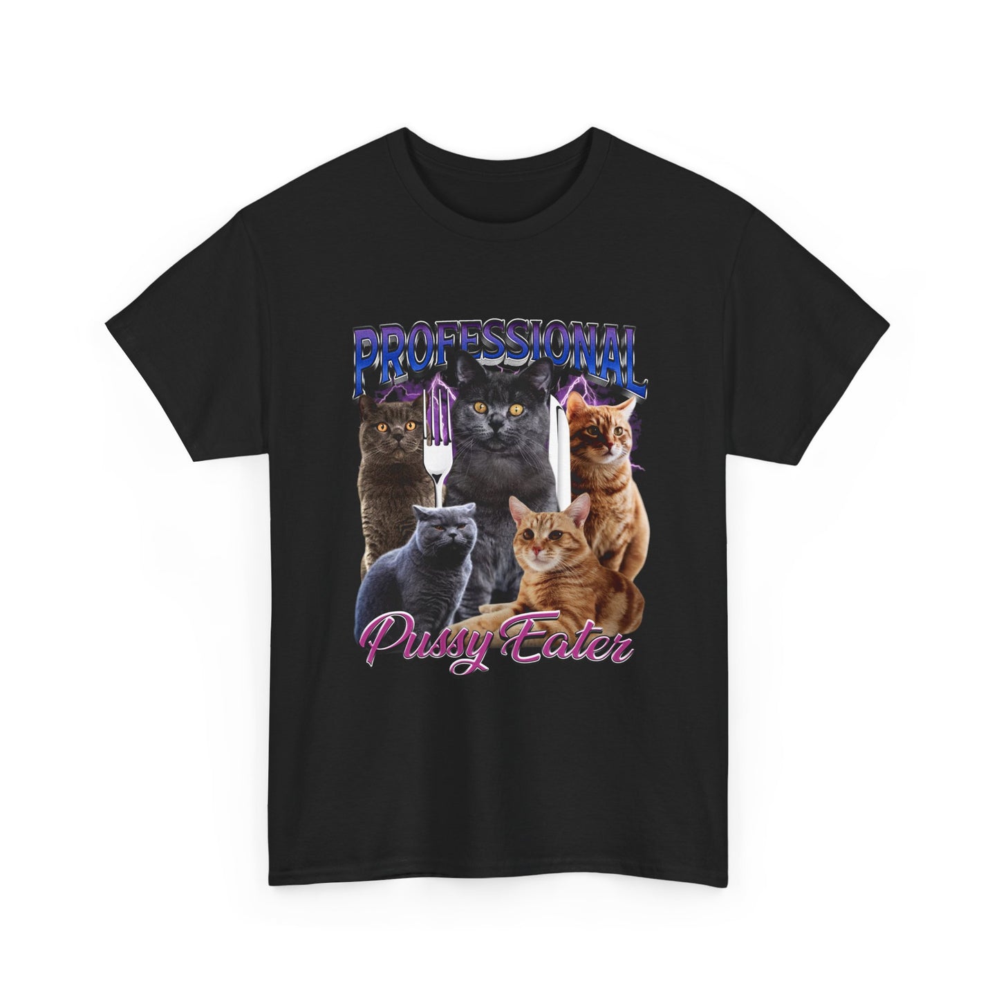 Professional Pussy Eater Unisex Heavy Cotton Tee - Fun Cat Graphic T-Shirt