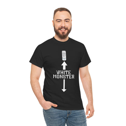 White/Black Monster  energy cotton Tee