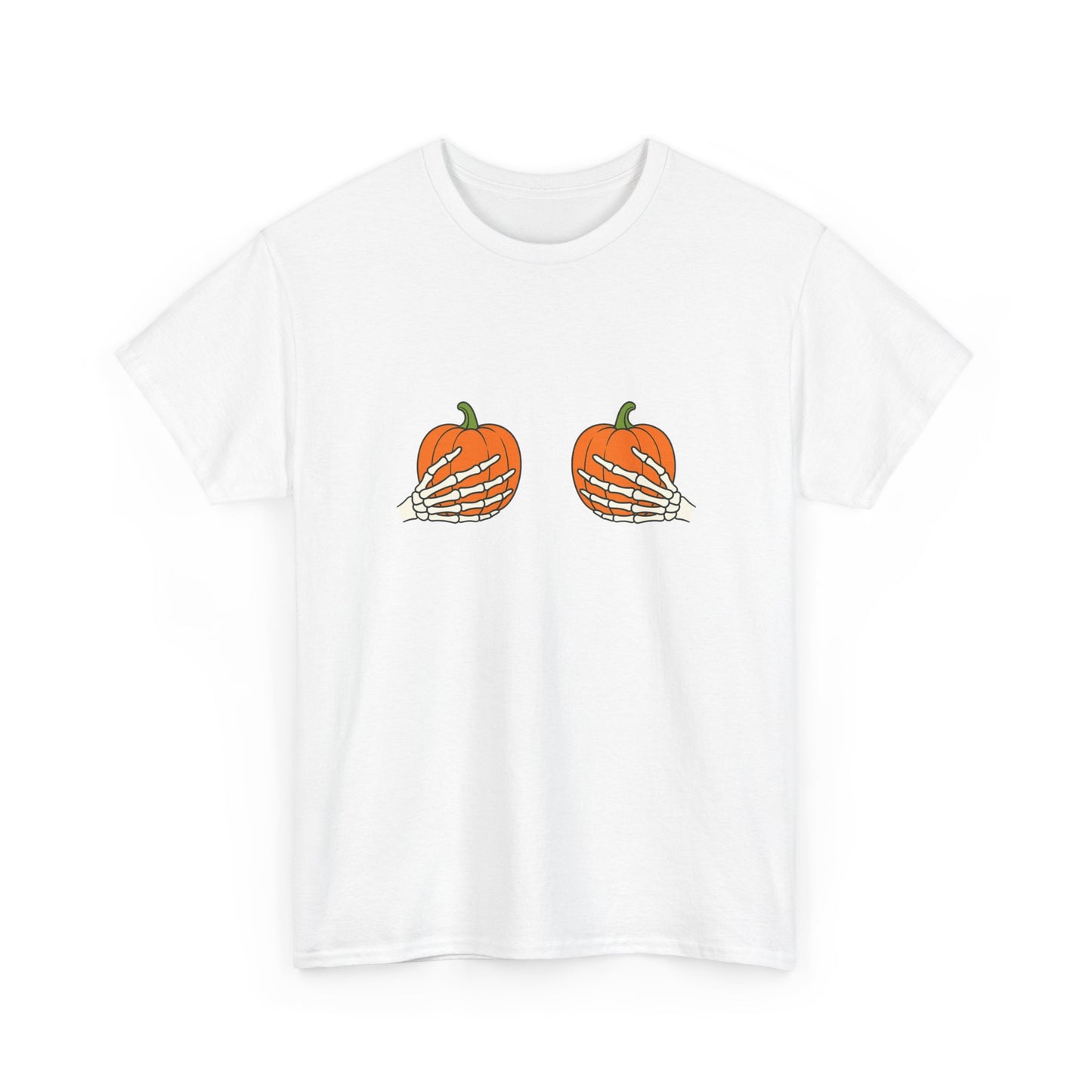 Pumpkin Skeleton Tee: Halloween, Fall Fun, Casual Vibe, Unisex Style, Seasonal Comfort, Unique Gift Idea