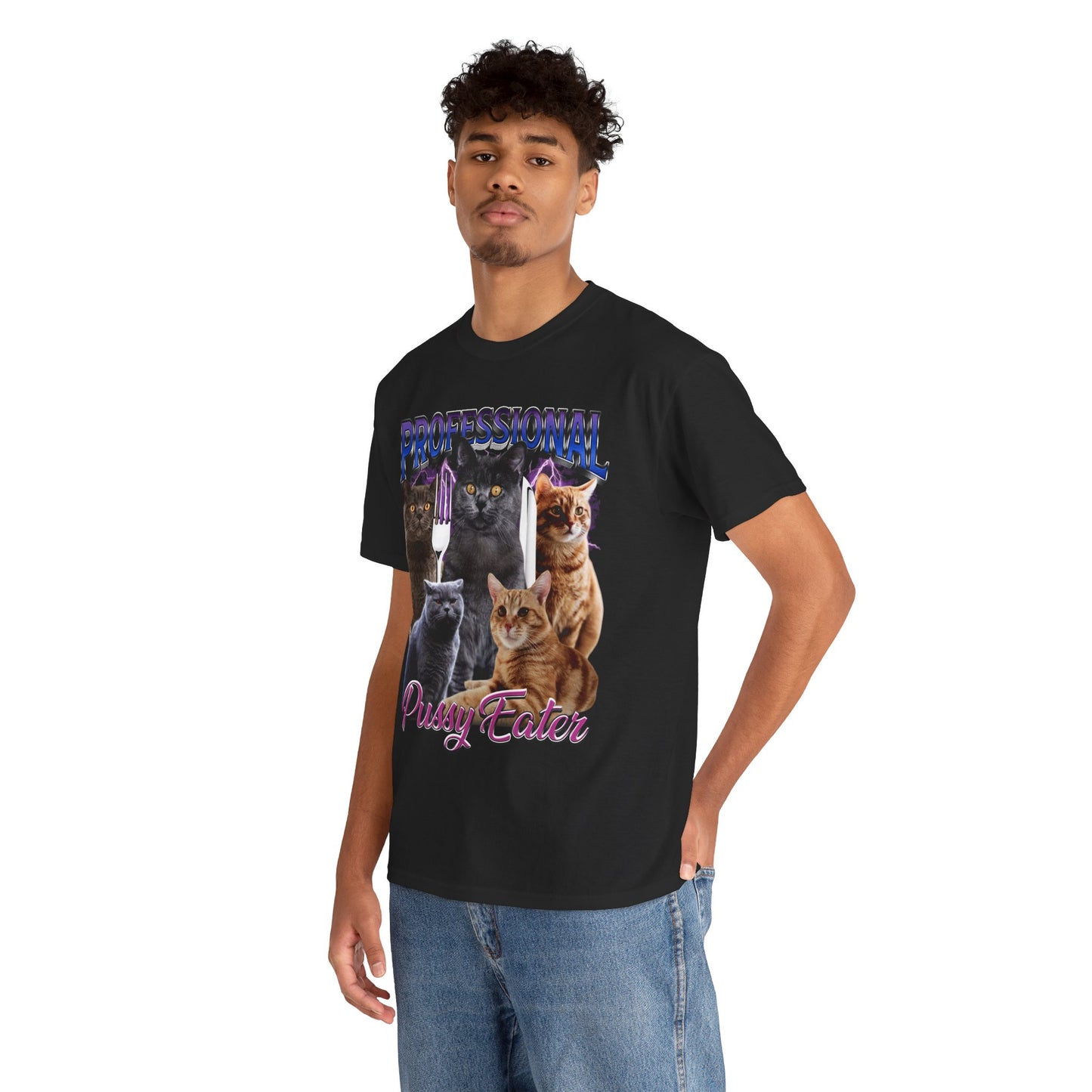 Professional Pussy Eater Unisex Heavy Cotton Tee - Fun Cat Graphic T-Shirt