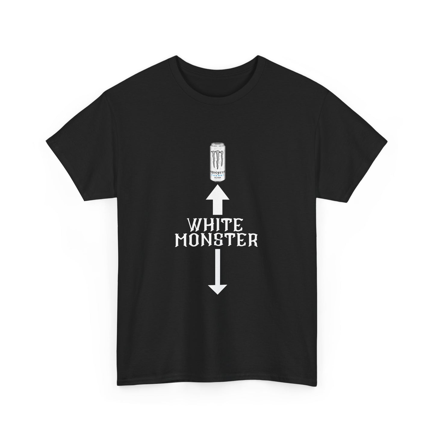 White/Black Monster  energy cotton Tee