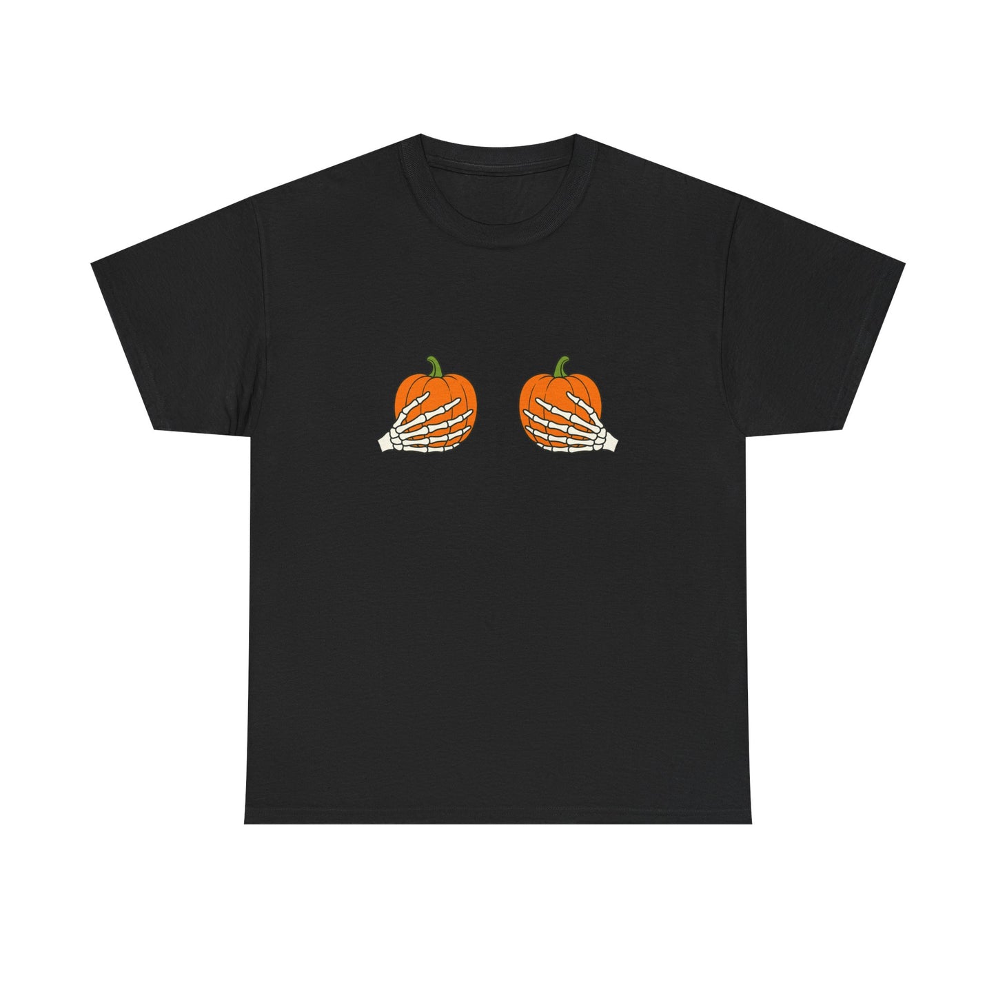 Pumpkin Skeleton Tee: Halloween, Fall Fun, Casual Vibe, Unisex Style, Seasonal Comfort, Unique Gift Idea